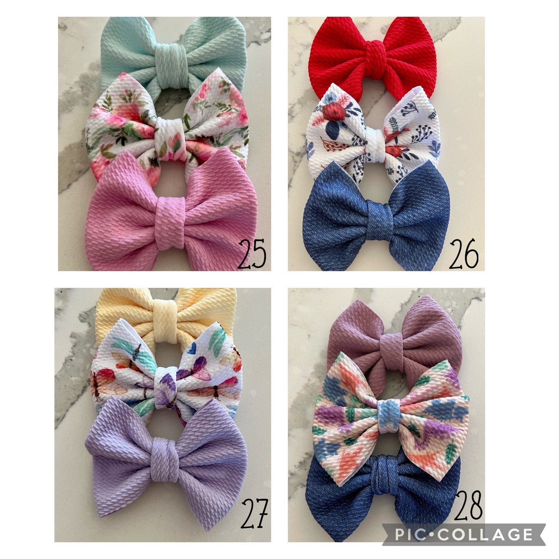 4" Liverpool bullet fabric hair bow trio